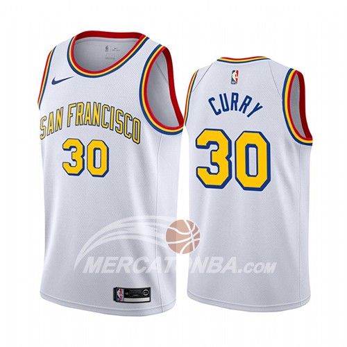 Maglia Golden State Warriors Stephen Curry Classic 2019-20 Bianco